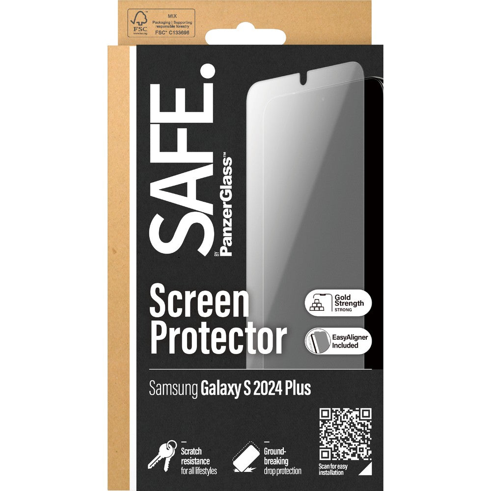 Gehärtetes Glas für das gesamte Display für Galaxy S24 Plus, Safe by PanzerGlass Ultra-Wide Fit EasyAligner