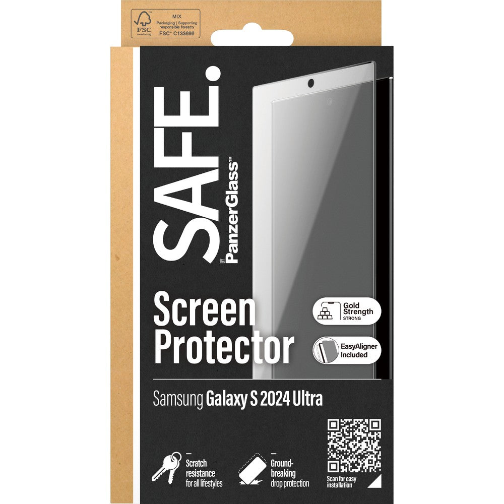 Gehärtetes Glas für das gesamte Display für Galaxy S24 Ultra, Safe by PanzerGlass Ultra-Wide Fit EasyAligner
