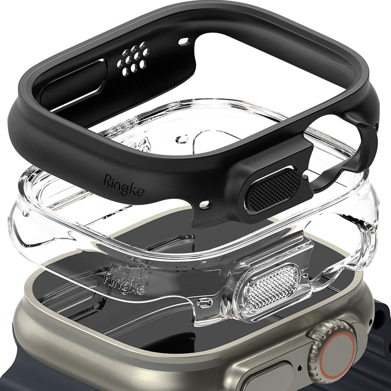 Schutzhülle Ringke Slim Case für Apple Watch Ultra 3/2/1 49 mm, Transparent - Schwarz
