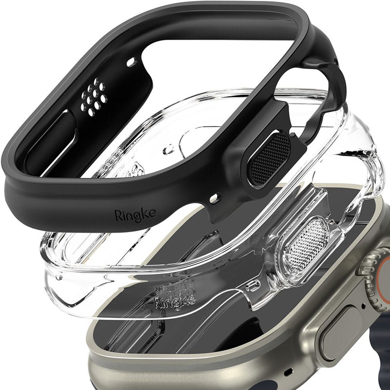 Schutzhülle Ringke Slim Case für Apple Watch Ultra 3/2/1 49 mm, Transparent - Schwarz