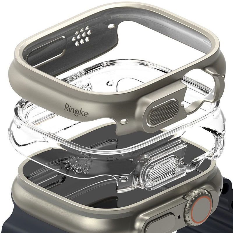 Schutzhülle Ringke Slim Case für Apple Watch Ultra 3/2/1 49 mm, Transparent - Beige