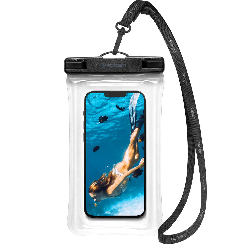 Wasserdichte Schutzhülle Spigen A610 Waterproof Float 1-Pack, Transparent/Schwarz
