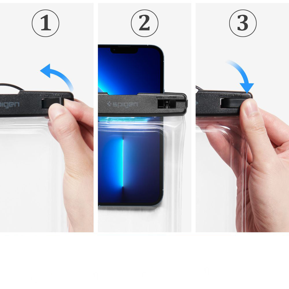 Wasserdichte Schutzhülle Spigen A610 Waterproof Float 1-Pack, Transparent/Schwarz