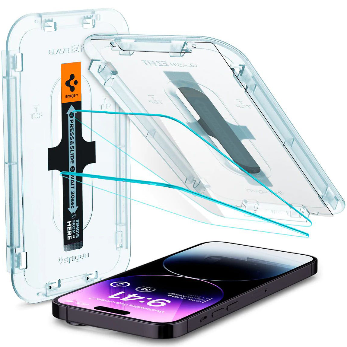 Glas für die Schutzhülle Spigen Glas.tR EZ Fit 2-Pack für iPhone 14 Pro