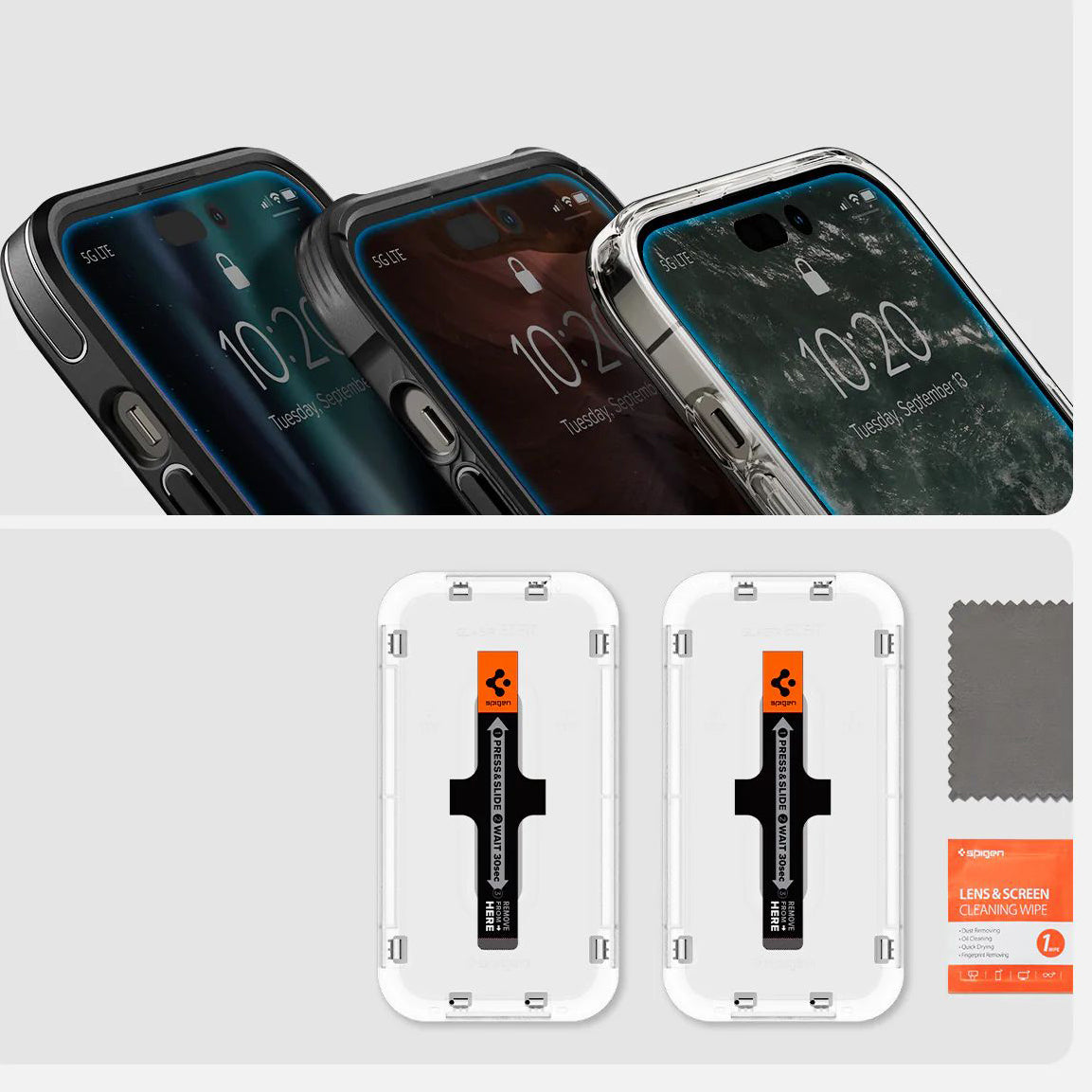 Glas für die Schutzhülle Spigen Glas.tR EZ Fit 2-Pack für iPhone 14 Pro Max