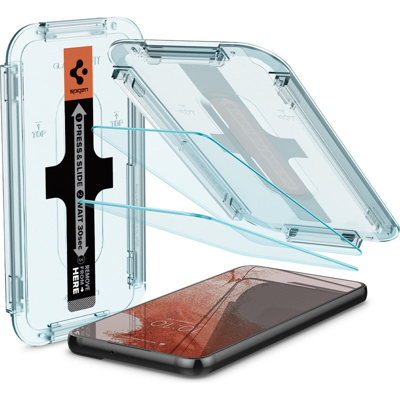 Glas für die Schutzhülle Spigen Glas.tr EZ Fit 2-Pack Galaxy S22