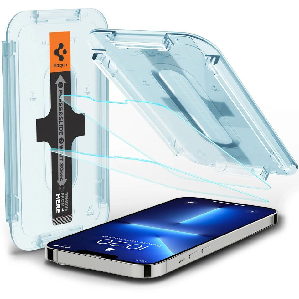 Glas für die Schutzhülle für iPhone 17e / 16e / 14 / 13 Pro / 13, Spigen Glas.tR EZ Fit 2-Pack