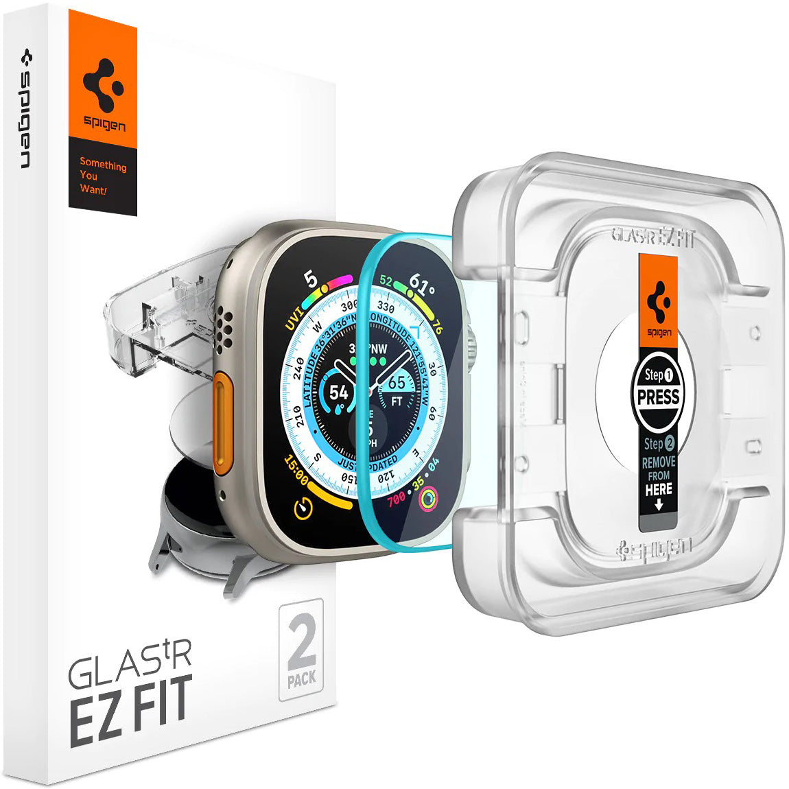 Glas für die Schutzhülle Spigen Glas.tR EZ Fit 2-Pack für Apple Watch Ultra 3/2/1 49mm