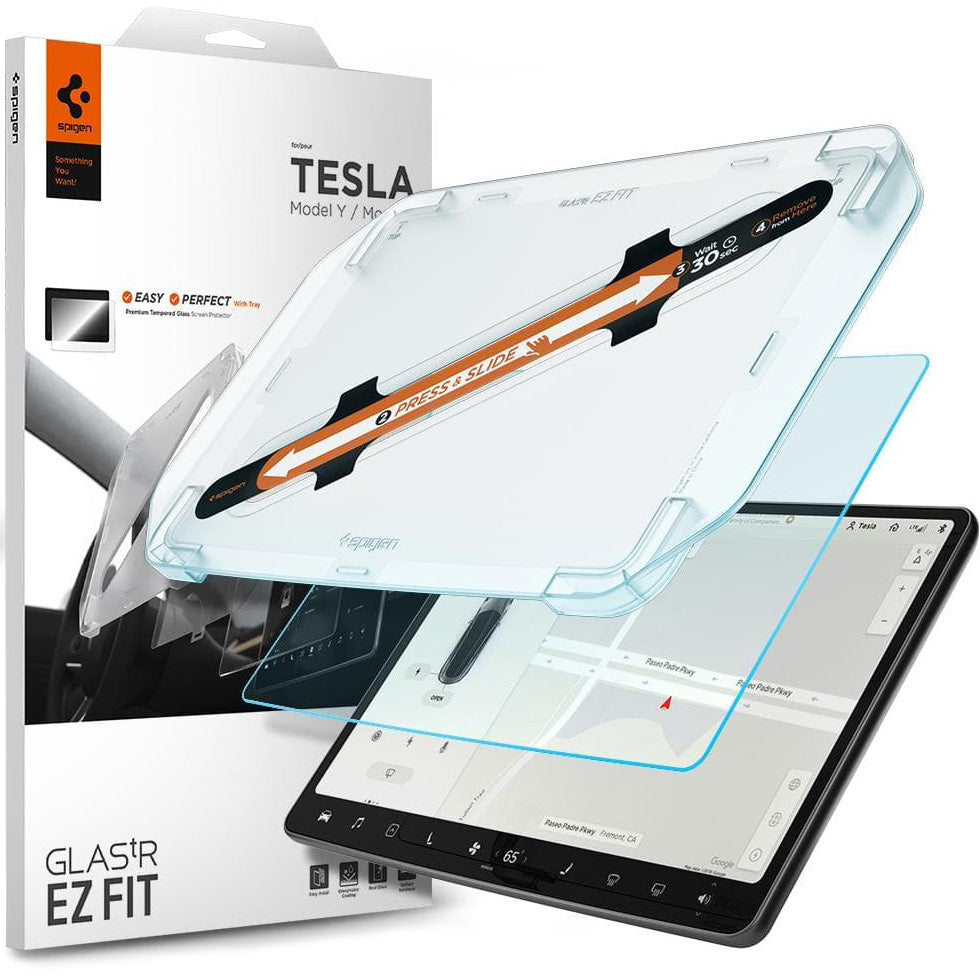 Glas für Tesla Model 3 (2017-2023) / Y (2020-2025), Spigen Glas.tR EZ Fit