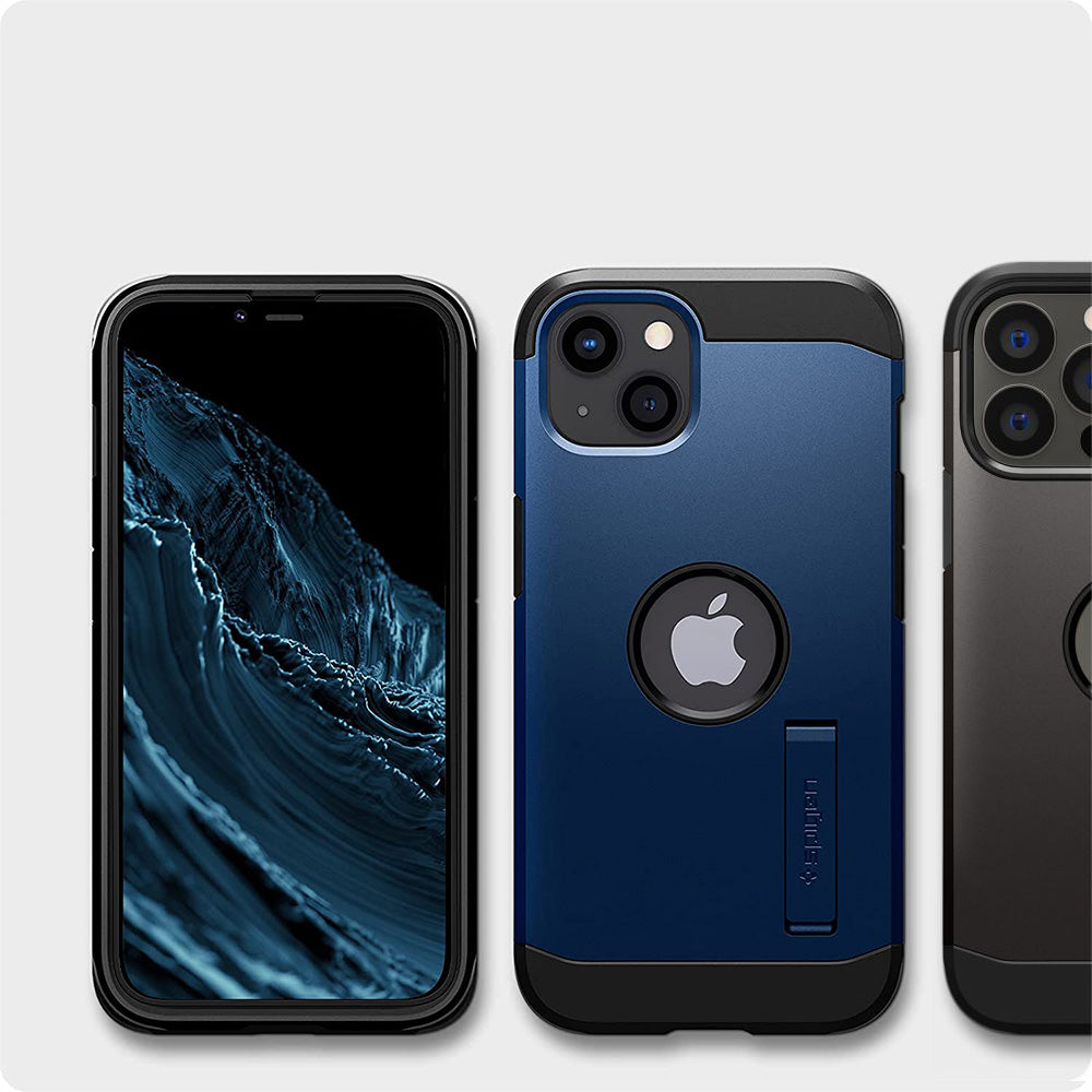 Glas für die Schutzhülle für iPhone 17e / 16e / 14 / 13 Pro / 13 Spigen Glas.tR Slim FC AM 2-Pack, schwarzer Rahmen
