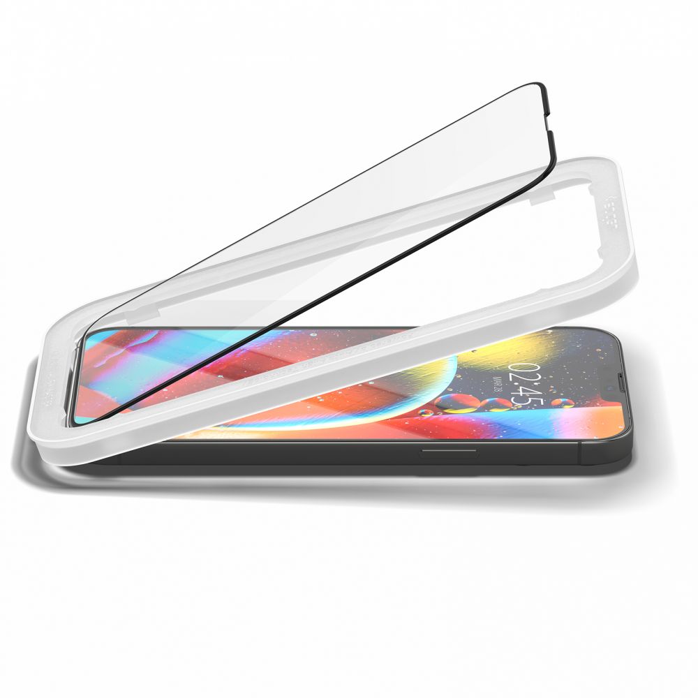 Glas für die Schutzhülle Spigen Glas.tR Slim FC AM 2-Pack iPhone 14 Plus / 13 Pro Max, schwarzer Rahmen