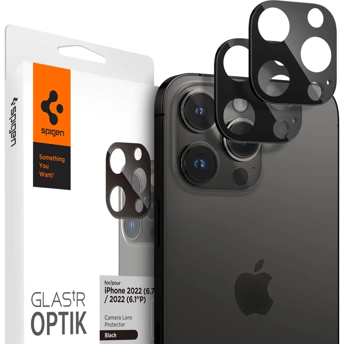Glas für die Kamera Spigen Glas.tR Optik 2-Pack für iPhone 16 Pro / 16 Pro Max / 15 Pro / 15 Pro Max / 14 Pro / 14 Pro Max, Schwarz