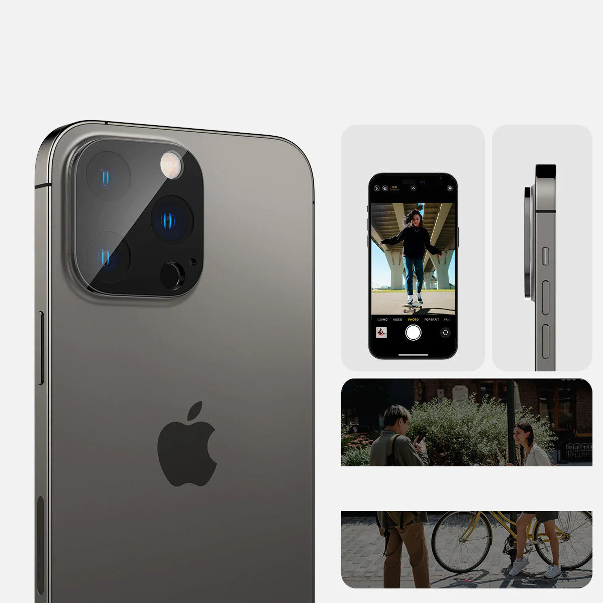 Glas für die Kamera Spigen Glas.tR Optik 2-Pack für iPhone 16 Pro / 16 Pro Max / 15 Pro / 15 Pro Max / 14 Pro / 14 Pro Max, Schwarz