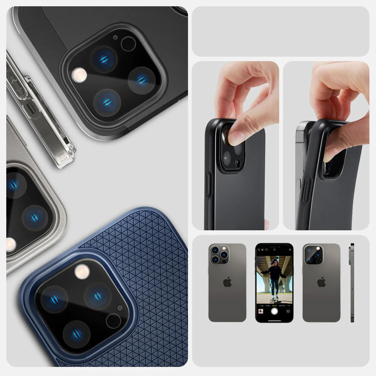 Glas für die Kamera Spigen Glas.tR Optik 2-Pack für iPhone 16 Pro / 16 Pro Max / 15 Pro / 15 Pro Max / 14 Pro / 14 Pro Max, Schwarz
