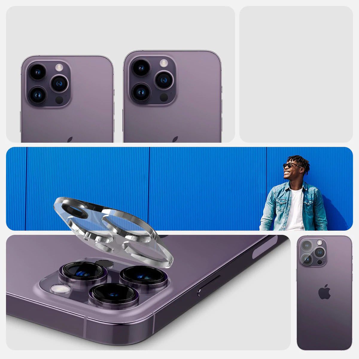 Glas für die Kamera Spigen Glas.tR Optik 2-Pack für iPhone 14 Pro / 14 Pro Max, Transparent