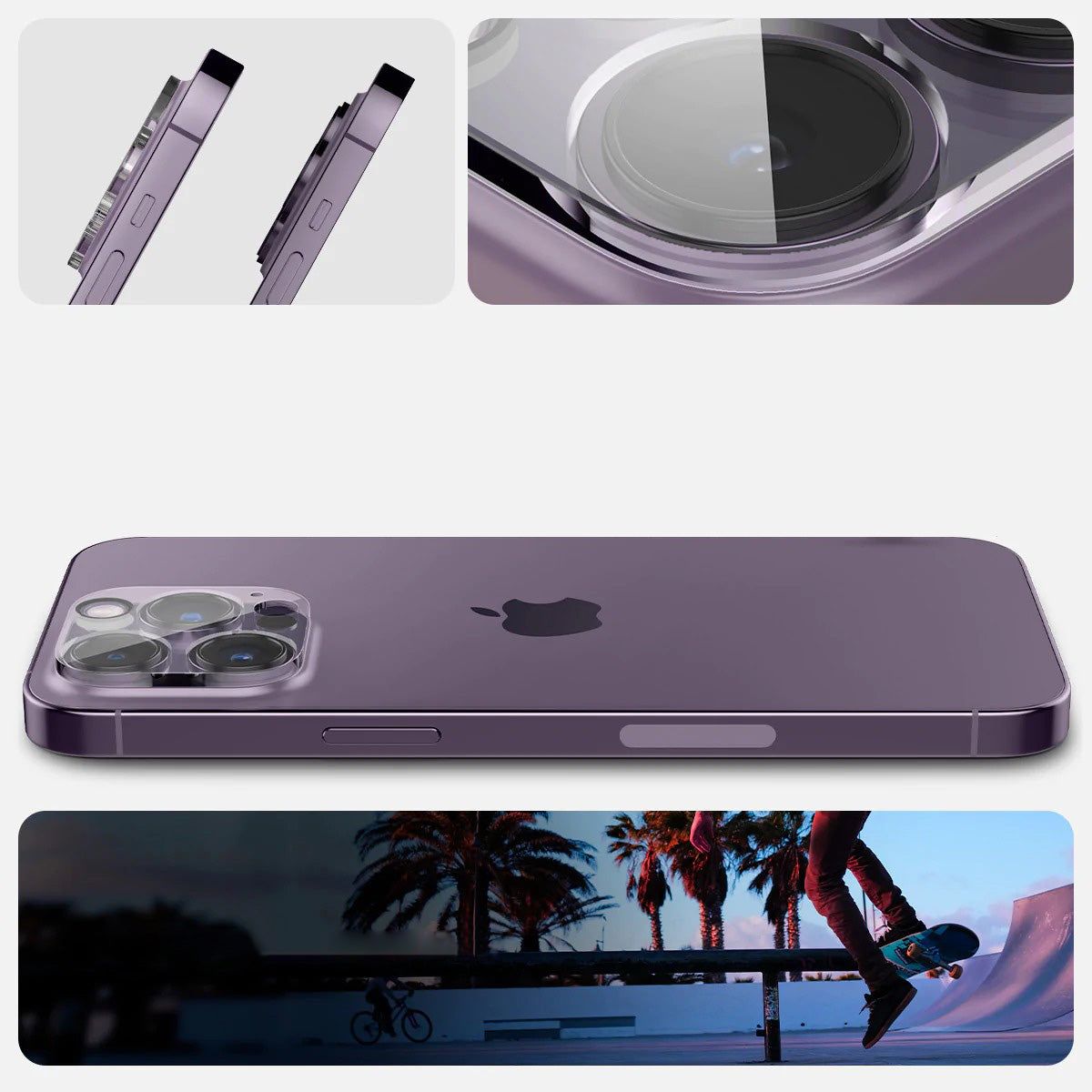 Glas für die Kamera Spigen Glas.tR Optik 2-Pack für iPhone 14 Pro / 14 Pro Max, Transparent