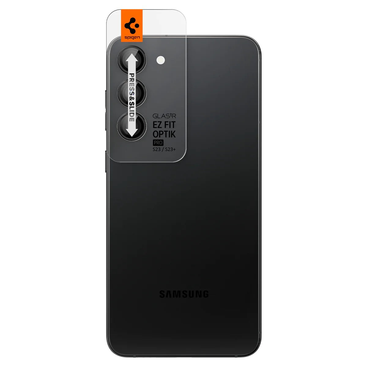 Glas für die Kamera Spigen Glas.tR Ez Fit Optik Pro 2-Pack für Galaxy S24 / S23 / S23 Plus, Schwarz