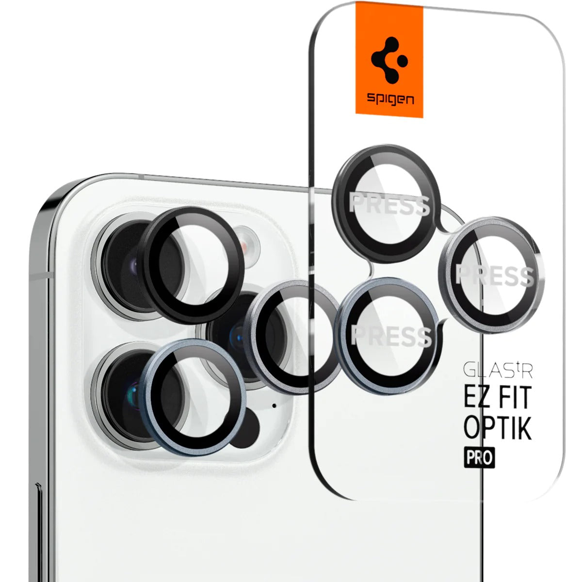 Glas für die Kamera Spigen Glas.tR Ez Fit Optik Pro 2-Pack für iPhone 16 Pro / 16 Pro Max / 15 Pro / 15 Pro Max / 14 Pro / 14 Pro Max, Multikolore (Zero One)