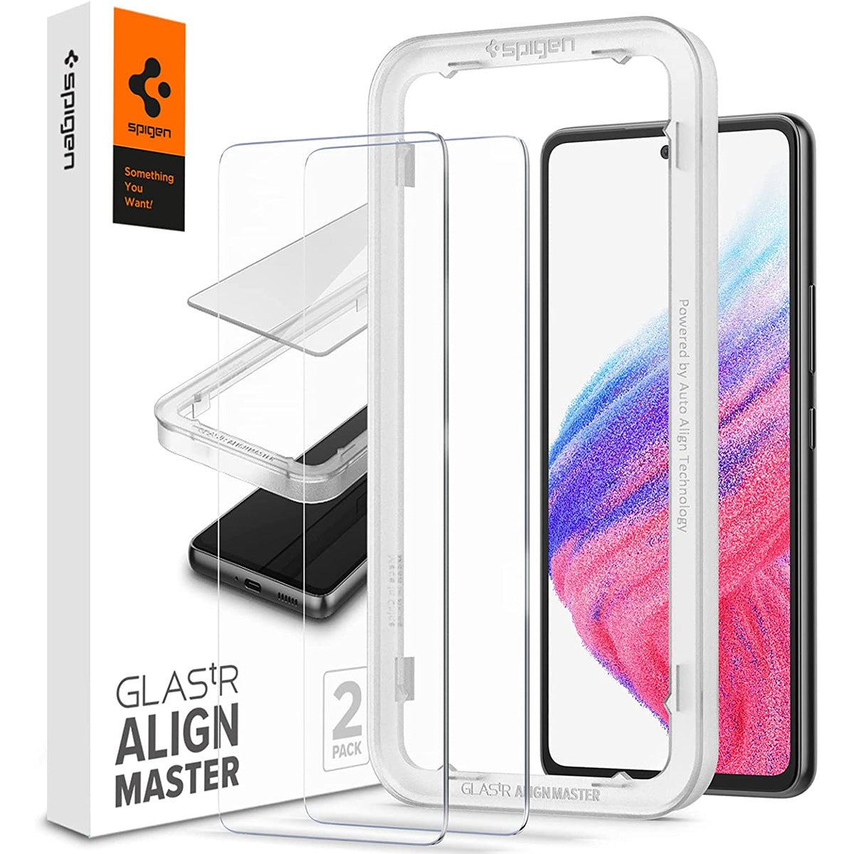 Glas für die Schutzhülle Spigen Glas.tR Slim AM 2-Pack Galaxy A53 5G