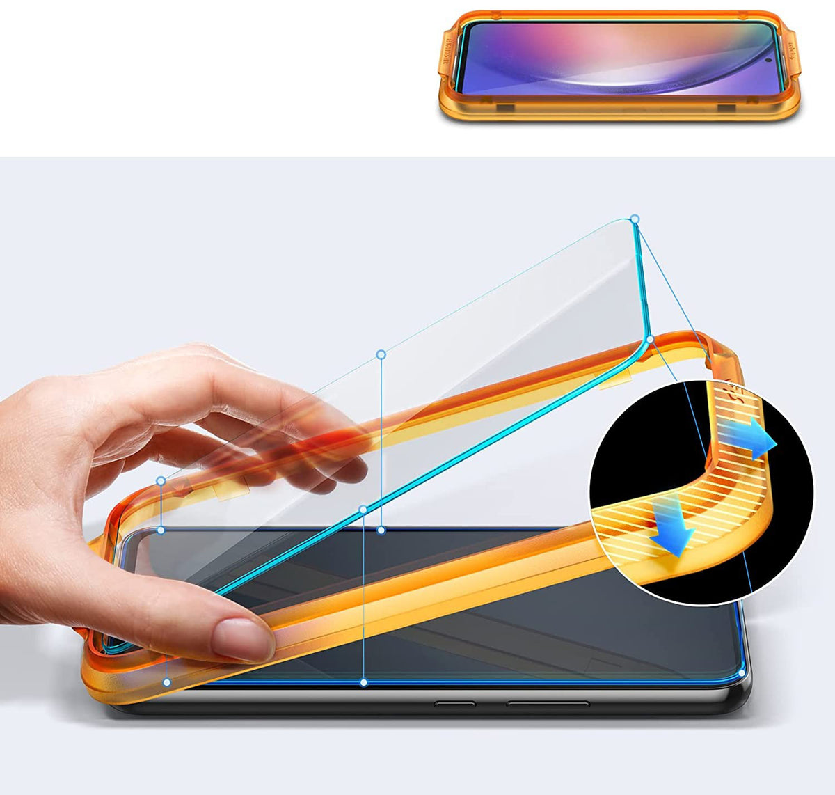 Glas für die Schutzhülle Spigen Glas.tR Slim AM 2-Pack für Galaxy A54 5G