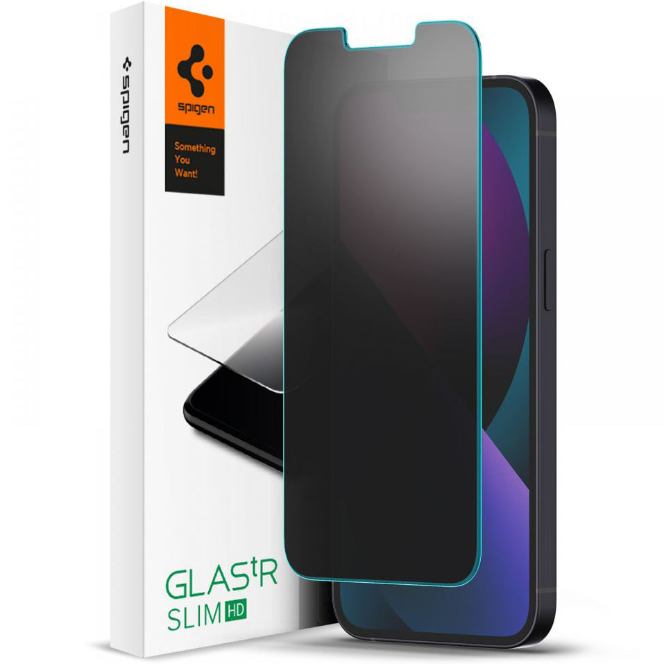 Glas für die Schutzhülle für iPhone 17e / 16e / 14 / 13 Pro / 13, Spigen Glas.tR Slim Privacy 1-Pack mit Sichtschutzfilter