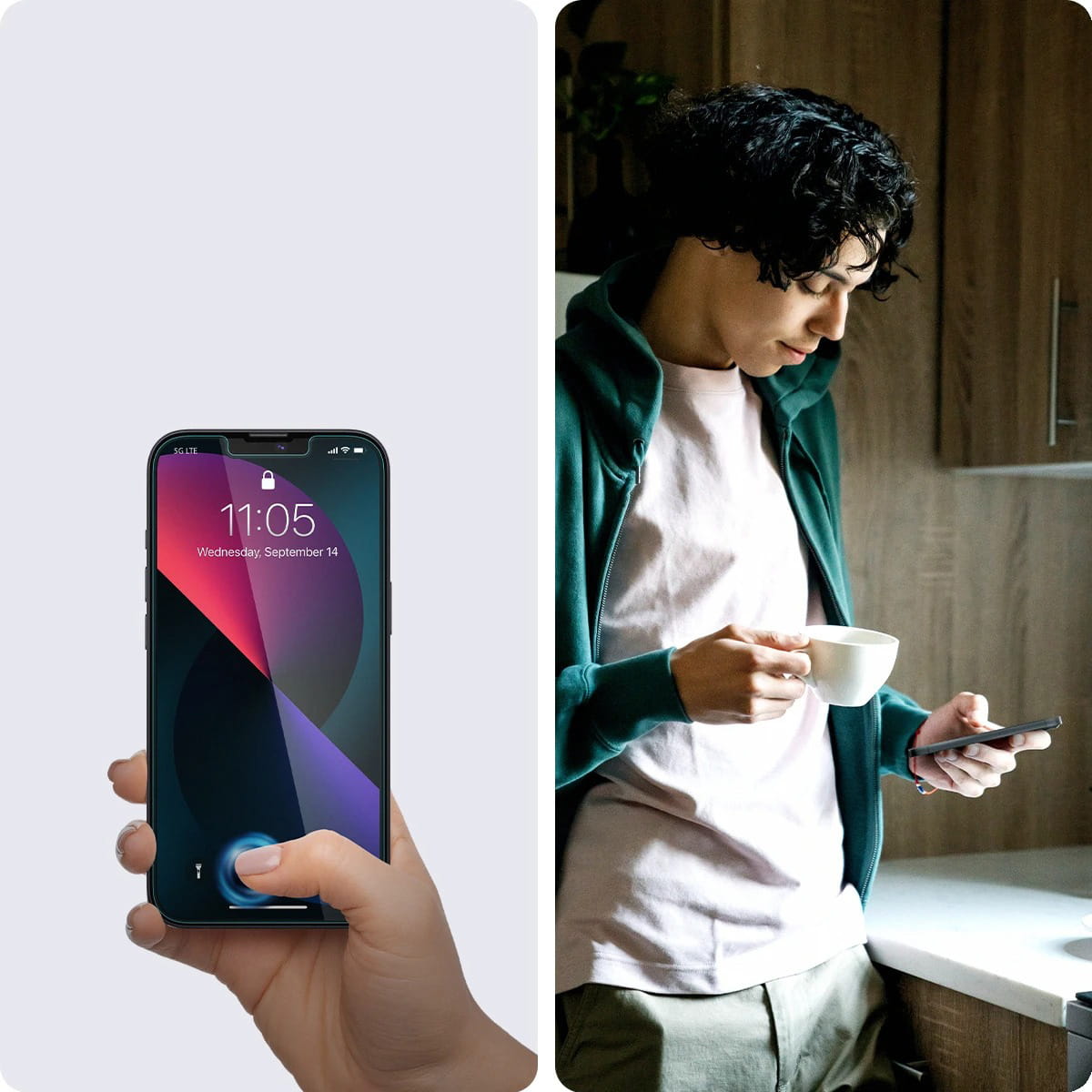 Glas für die Schutzhülle für iPhone 17e / 16e / 14 / 13 Pro / 13, Spigen Glas.tR Slim Privacy 1-Pack mit Sichtschutzfilter