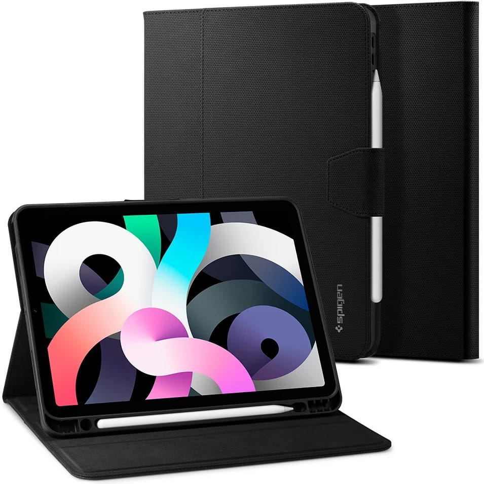Schutzhülle für iPad Air 11" / 10.9" 2020-2026, Spigen Liquid Air Folio, Schwarz