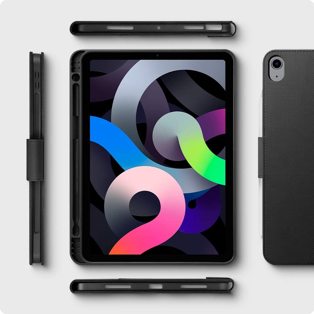 Schutzhülle für iPad Air 11" / 10.9" 2020-2026, Spigen Liquid Air Folio, Schwarz