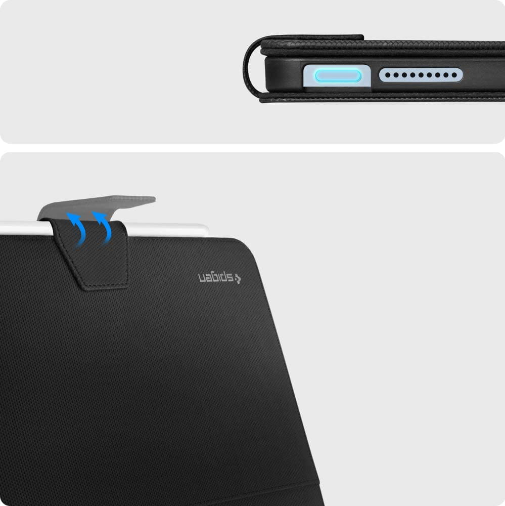 Schutzhülle für iPad Air 11" / 10.9" 2020-2026, Spigen Liquid Air Folio, Schwarz