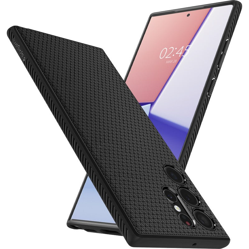 Schutzhülle Spigen Liquid Air für Galaxy S22 Ultra, Schwarz