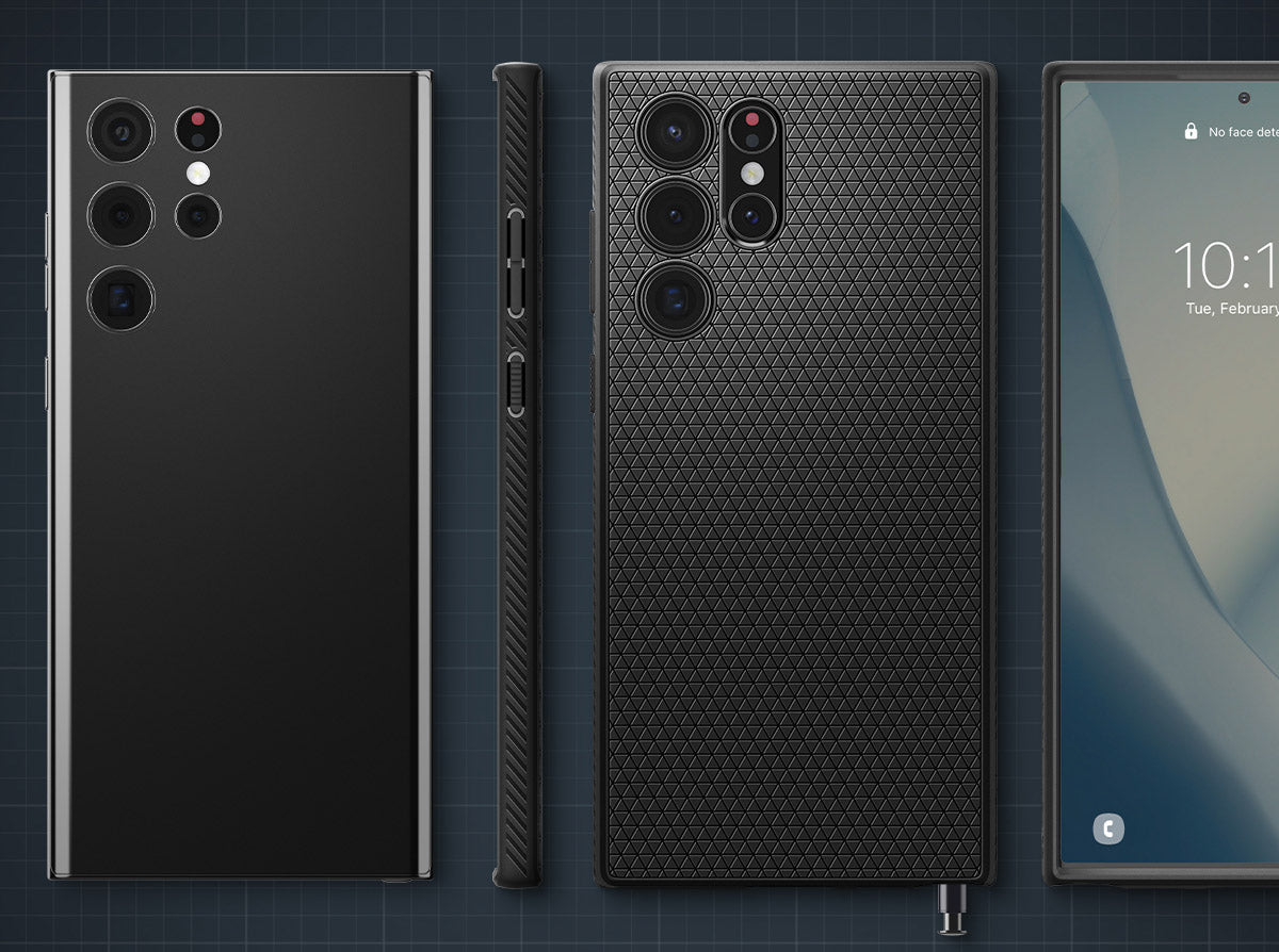 Schutzhülle Spigen Liquid Air für Galaxy S22 Ultra, Schwarz