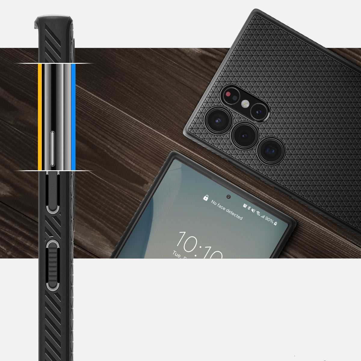 Schutzhülle Spigen Liquid Air für Galaxy S22 Ultra, Schwarz