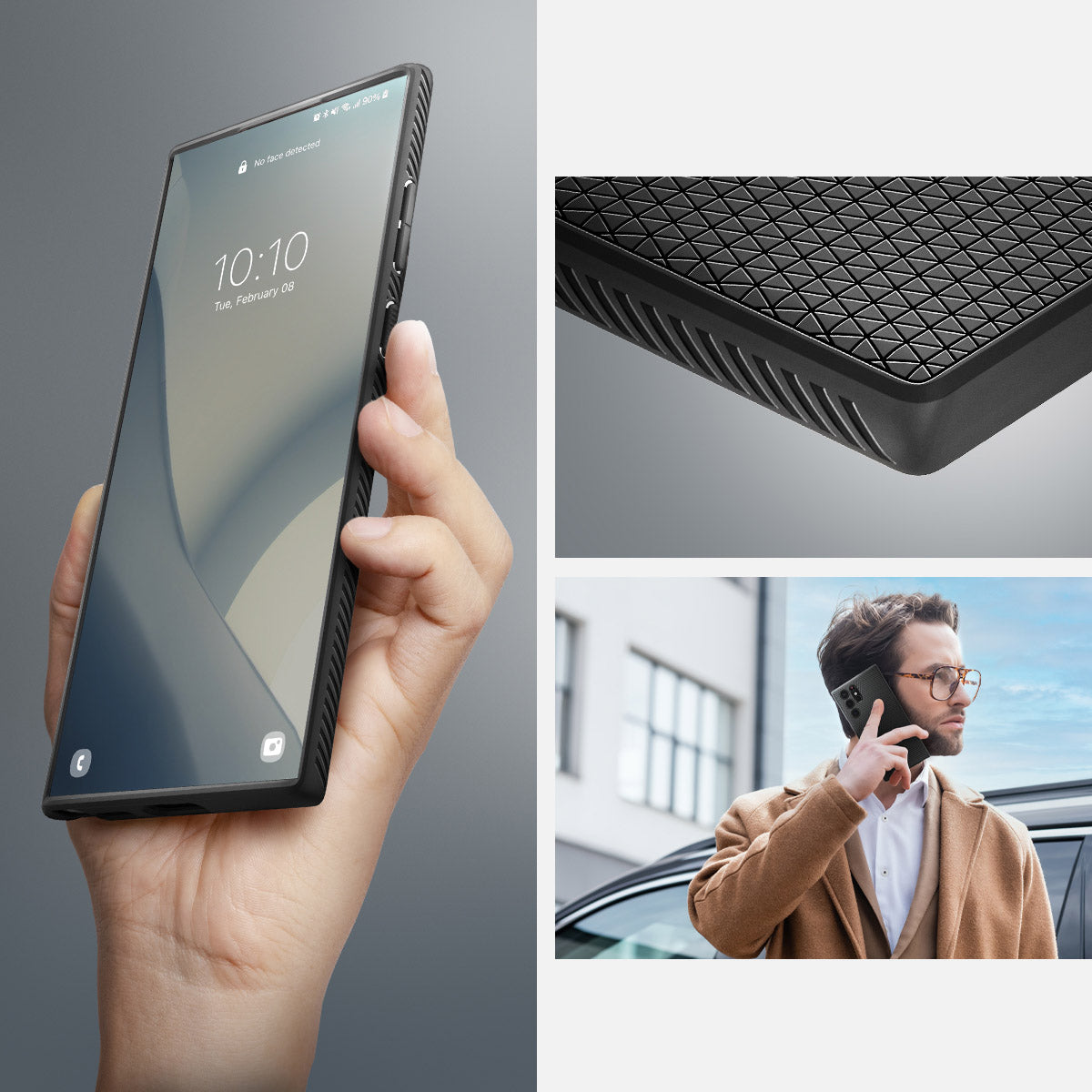 Schutzhülle Spigen Liquid Air für Galaxy S22 Ultra, Schwarz
