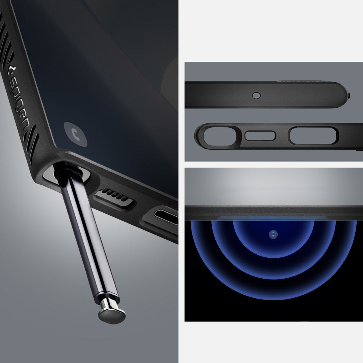 Schutzhülle Spigen Liquid Air für Galaxy S22 Ultra, Schwarz