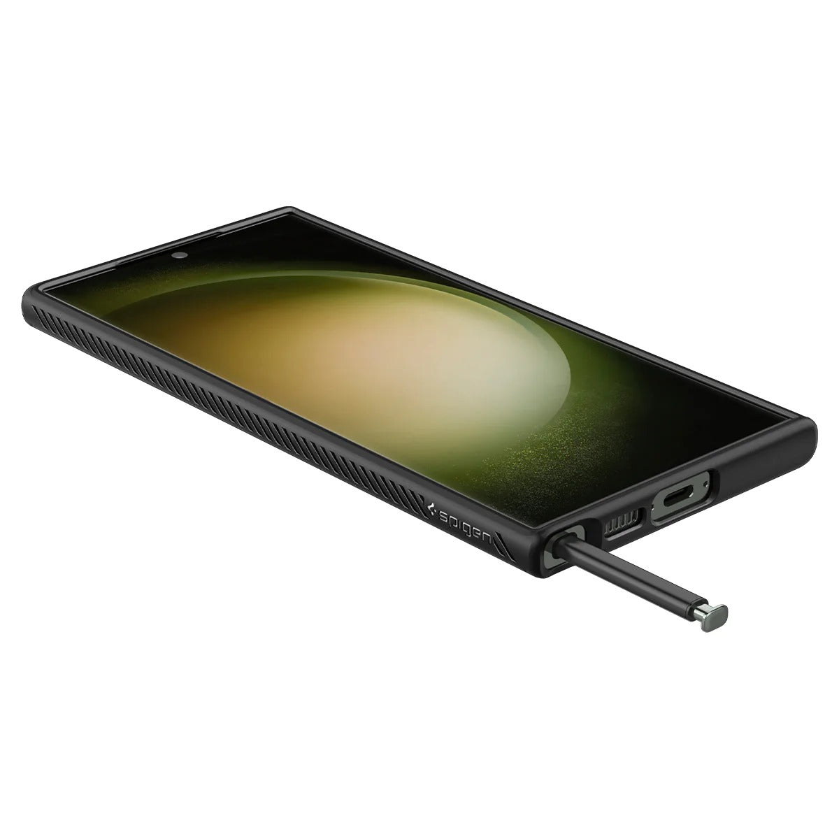 Schutzhülle Spigen Liquid Air für Galaxy S23 Ultra, Schwarz