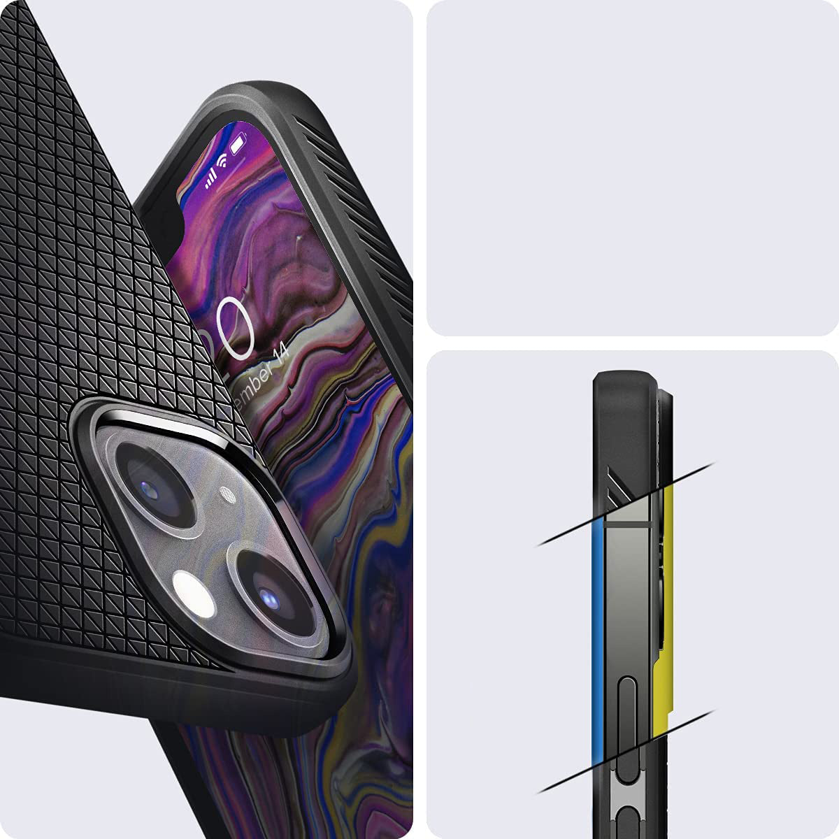 Schutzhülle Spigen Liquid Air für iPhone 13 Mini, Schwarz