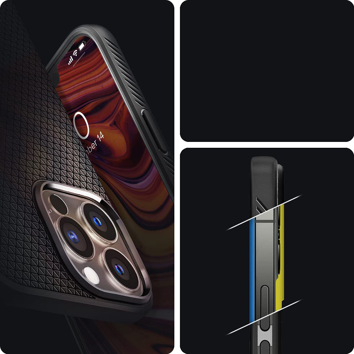 Schutzhülle Spigen Liquid Air für iPhone 13 Pro, Schwarz