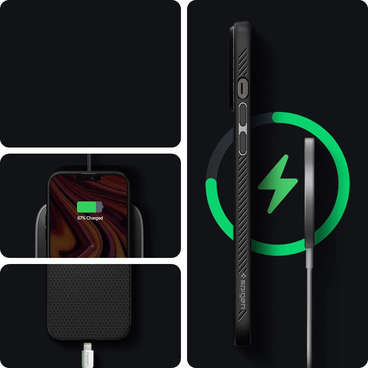 Schutzhülle Spigen Liquid Air für iPhone 13 Pro, Schwarz