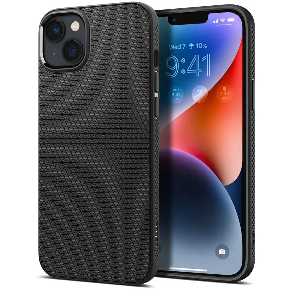 Schutzhülle Spigen Liquid Air für iPhone 14, Schwarz