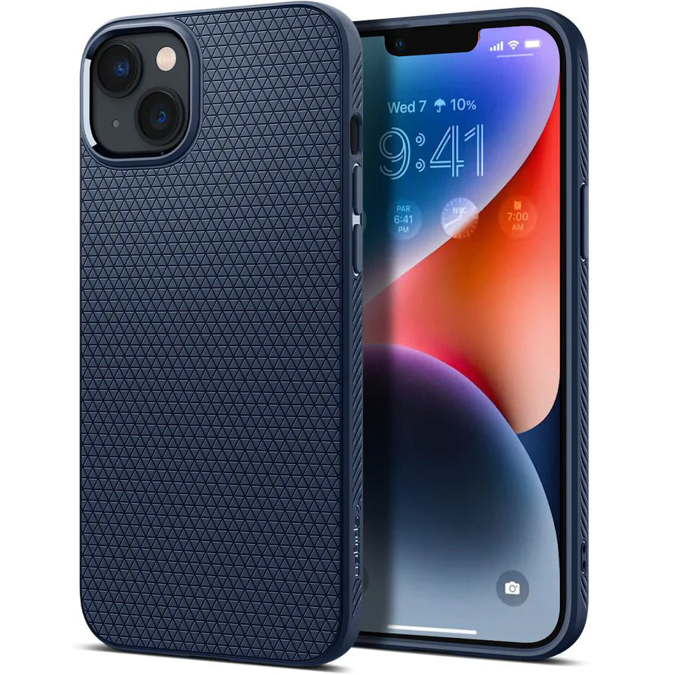 Schutzhülle Spigen Liquid Air für iPhone 14, Dunkelblau