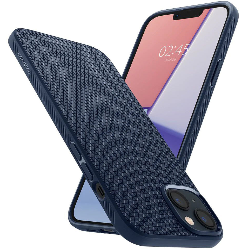 Schutzhülle Spigen Liquid Air für iPhone 14, Dunkelblau