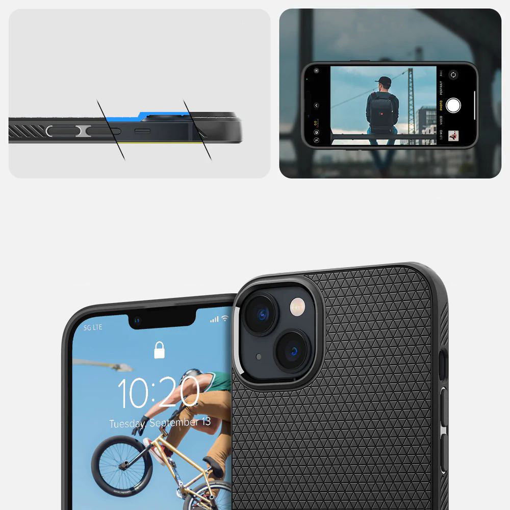 Schutzhülle Spigen Liquid Air für iPhone 14 Plus, Schwarz