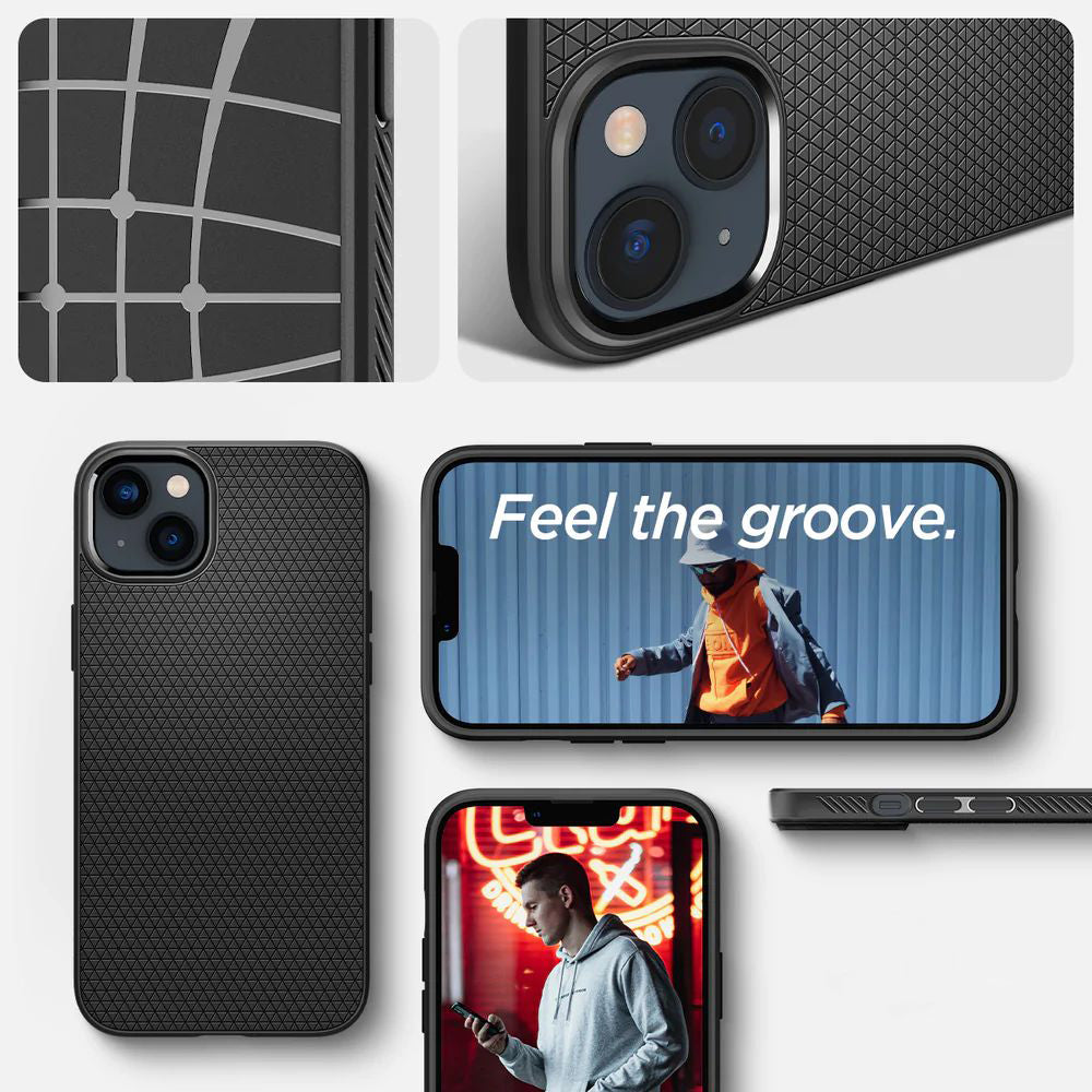 Schutzhülle Spigen Liquid Air für iPhone 14 Plus, Schwarz