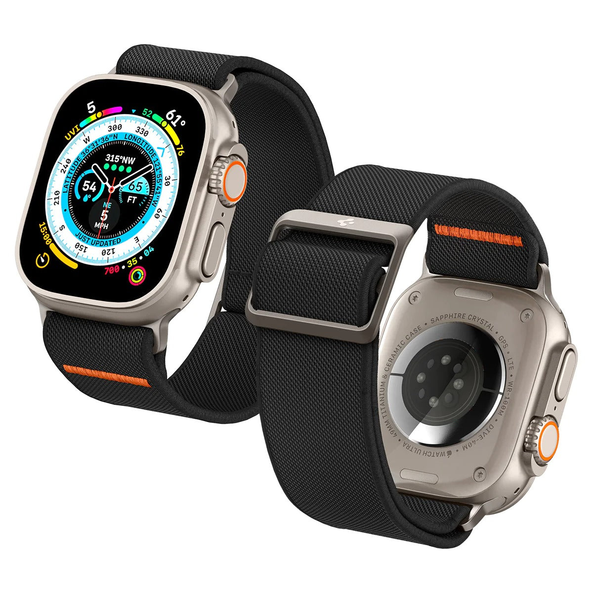 Armband Spigen Lite Fit Ultra für Apple Watch 49/46/45/44 mm, Schwarz