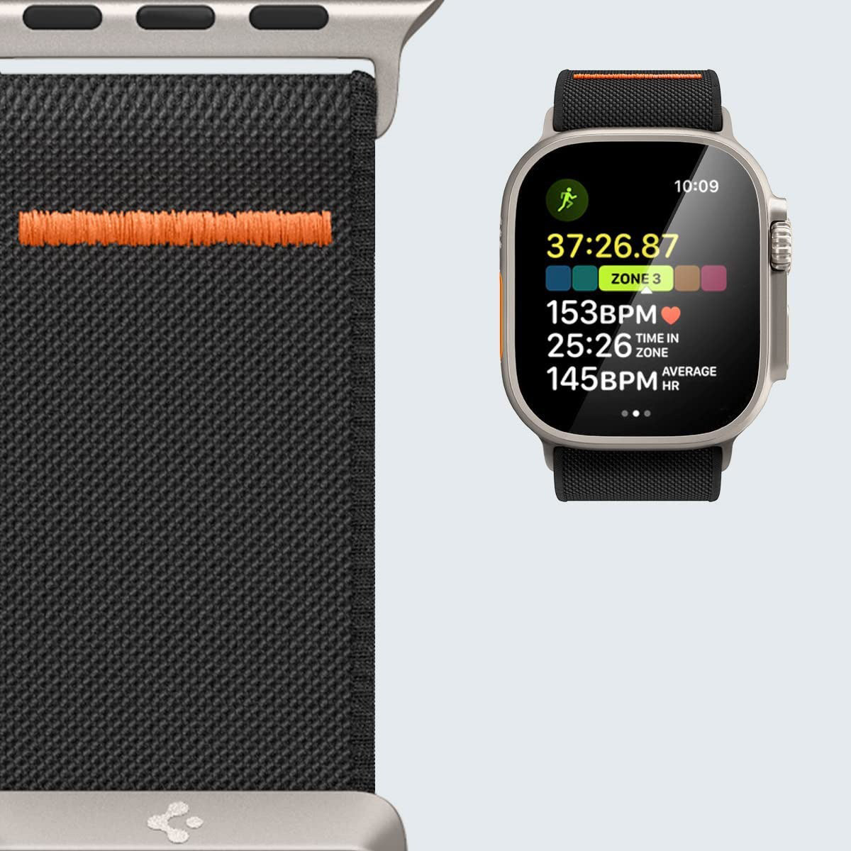 Armband Spigen Lite Fit Ultra für Apple Watch 49/46/45/44 mm, Schwarz