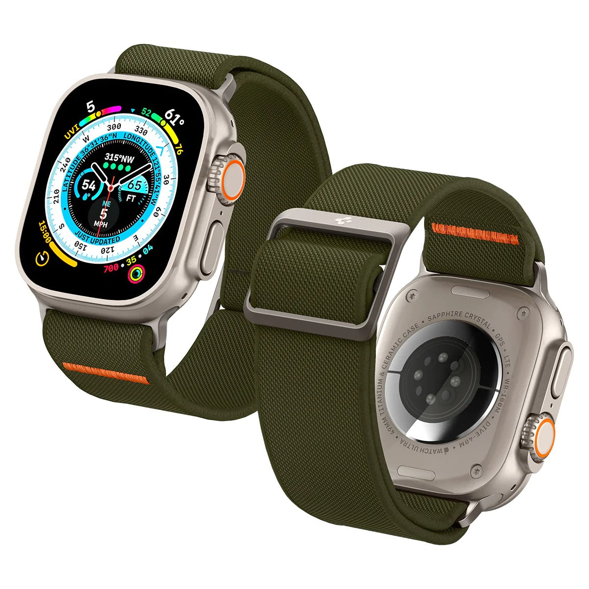Armband Spigen Lite Fit Ultra für Apple Watch 49/46/45/44 mm, Olivgrün