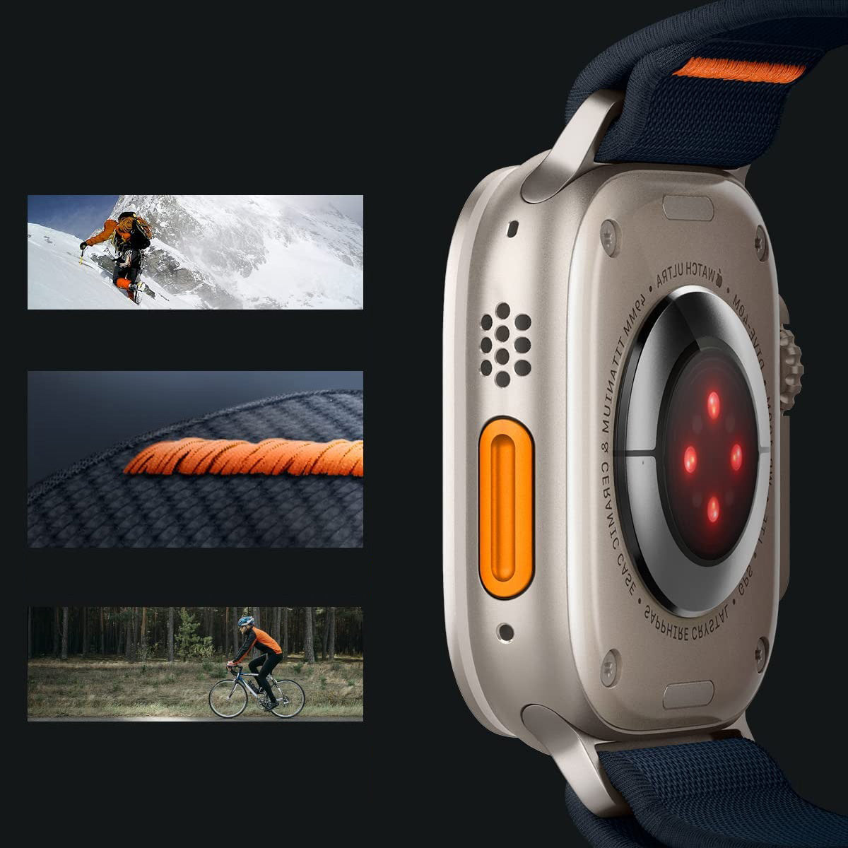 Armband Spigen Lite Fit Ultra für Apple Watch 49/46/45/44 mm, Dunkelblau