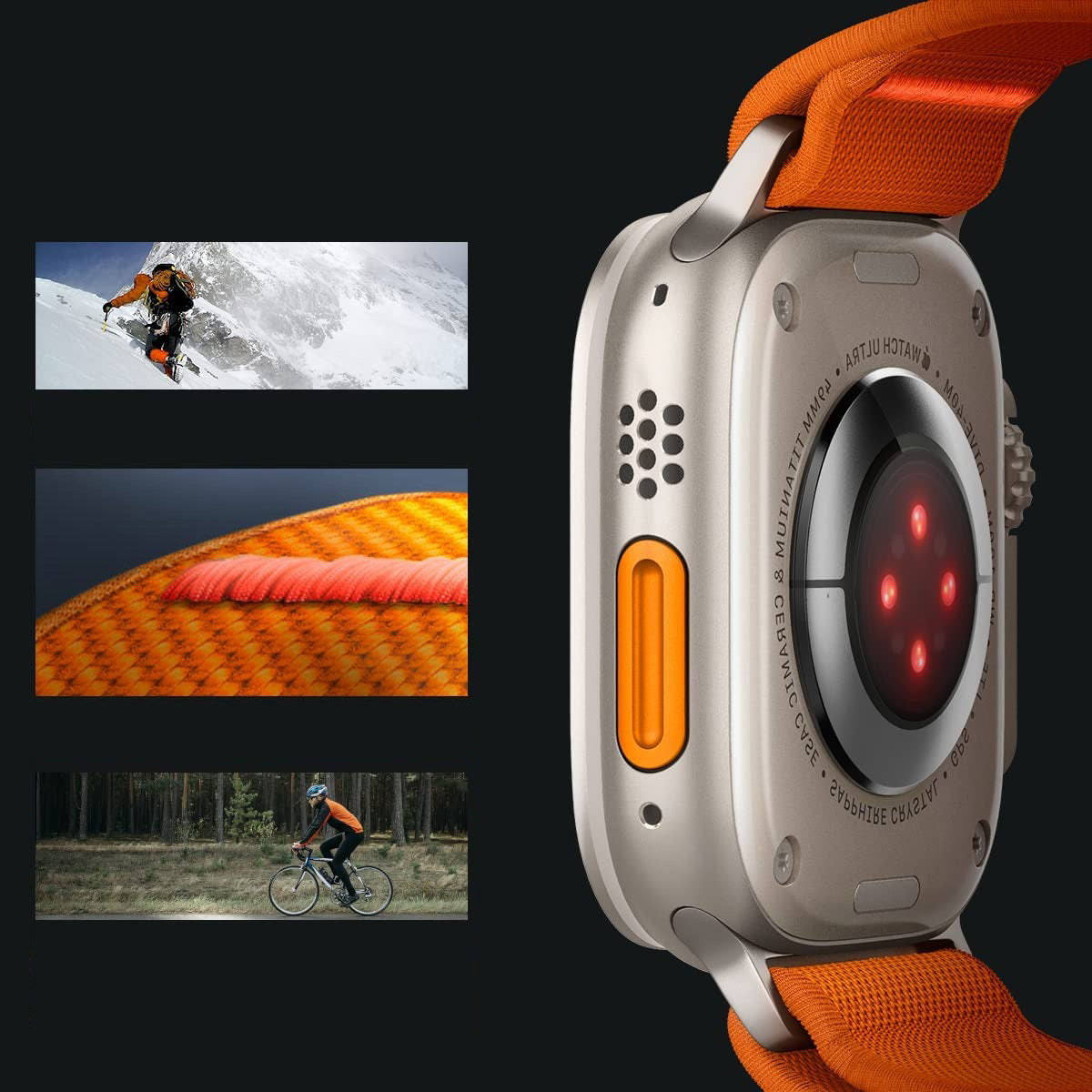 Armband Spigen Lite Fit Ultra für Apple Watch 49/46/45/44 mm, Orange
