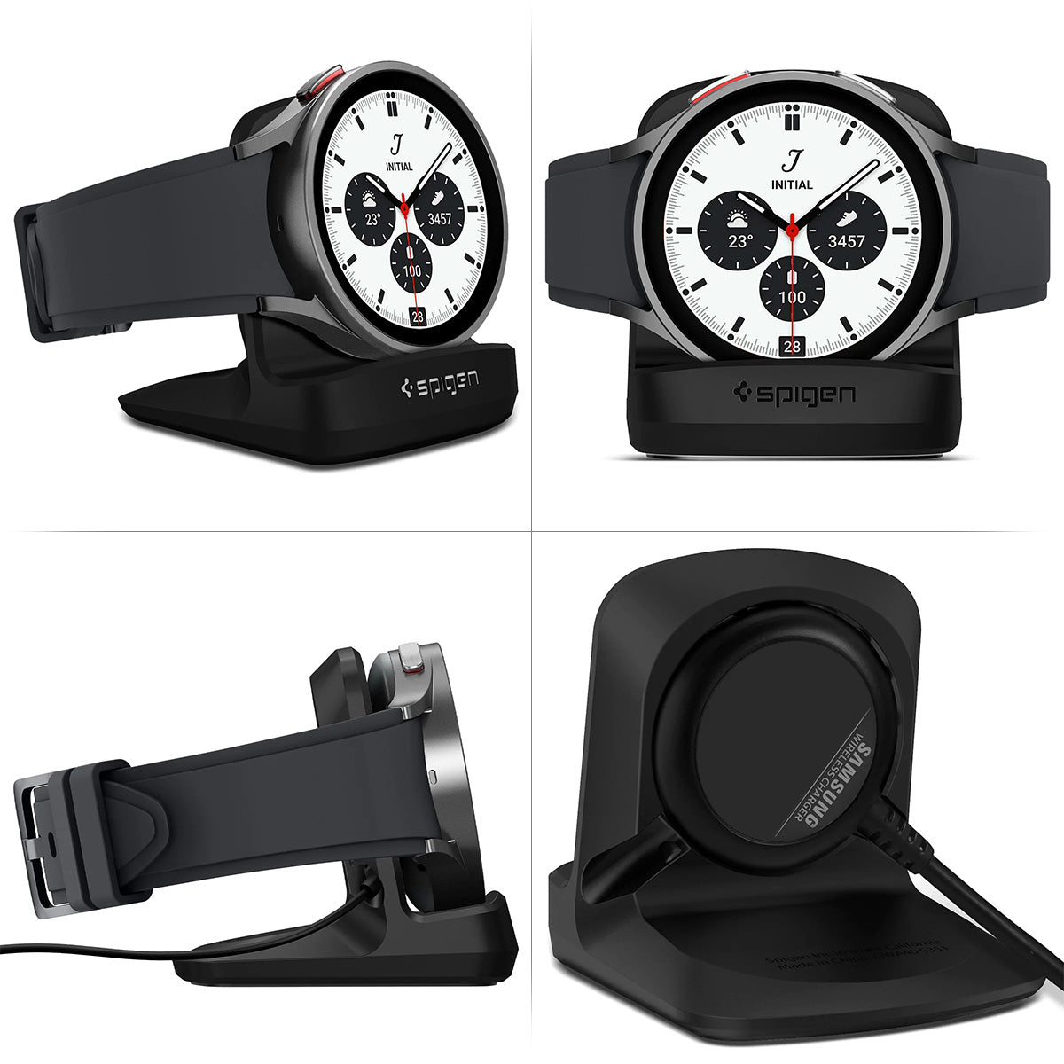 Ladegerät-Dockingstation für Galaxy Watch Ultra / 7 / FE / 6 / 5, Spigen Night Stand S353, Schwarz