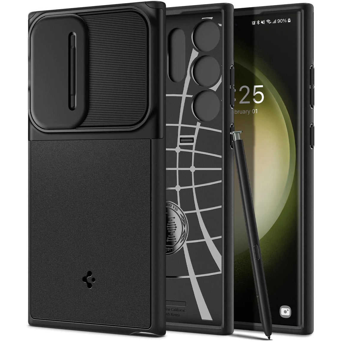 Schutzhülle Spigen Optik Armor für Galaxy S23 Ultra, Schwarz